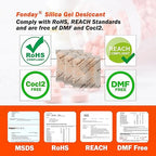 5g x 30 packs Fonday Rechargeable Silica Gel Desiccant Packets Food Grade Fast Reactivate Desiccant Bags Moisture Indicating Orange to Green