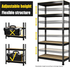 PrimeZone 32" W x 16" D x 63" H Storage Shelves - 3 Pack 5 Tier Adjustable Garage Storage Shelving, Heavy Duty Metal Storage Utility Rack Shelf Unit for Warehouse Pantry Closet Kitchen, Black
