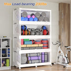 180GAL Plastic Storage Bins with Lid, 720QT Extra Large Stackable Closet Organizers and Storage, Collapsible Storage Boxes with Wheels, Folding Cabinet for Home Kitchen Office, 3Pack White
