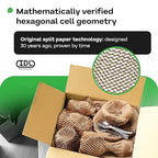 IDL Packaging 20" x 1400' Honeycomb Kraft Packing Paper Roll – Eco-Friendly USA-Made Wrap for Shipping, Moving & Storage - Bubble Wrap Alternative with Innovative Interlocking Slit Design