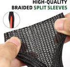 Split Wire Loom Tubing, Cable Protector Sleeve, Braided Cable Management for TV/Computer/Home Theater/Engine Bay, Cord Protectors from Pets No Chew (Black, 3/4"-25ft)