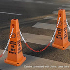 OrangeStar Do Not Enter Cones 4-Pack, 26.5" Large 4-Sided No Entry Message Safety Cones with Heavy Rubber Base for Indoor Outdoor Use, Traffic Control, Security, Warehouse Safety