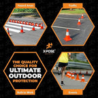 Xpose Safety 12 Inch Orange Traffic Cones with 4" Collar - 4 Pack Multipurpose PVC Plastic Safety Cone for Parking, Soccer, Caution, Kids and Construction - DOT Approved