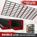 REIBII Garage Shelving 3000LBS, Heavy Duty Storage Shelves, Adjustable Industrial Metal Shelving Unit for Garage, Basement, Pantry, Warehouse,Commercial, 36" W x 16" D x 72" H, 2 Pack