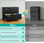 SISESOL 2 Drawer Lateral File Cabinet with Lock,Black Lateral Filing Cabinet,Horizontal Metal Filing Cabinet,Locked Wide Two Drawer File Cabinet for Office Home,Fit A4/F4/Letter/Legal File