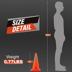 RoadHero 18 Inch 1 Pack Collapsible Traffic Safety Cones, Multi Purpose Pop-up Cones with Reflective Collar for Road Safety, Orange Cones for Driving Training, Parking Lots