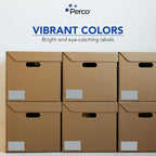 Perco Grey 3x5 Inch Perforated Sticker Labels — 150 Stickers Per Roll — with Permanent Adhesive for Inventory Management, Color Coding, Moving Boxes, Retail, Organizing, Crafting & More — Made in USA