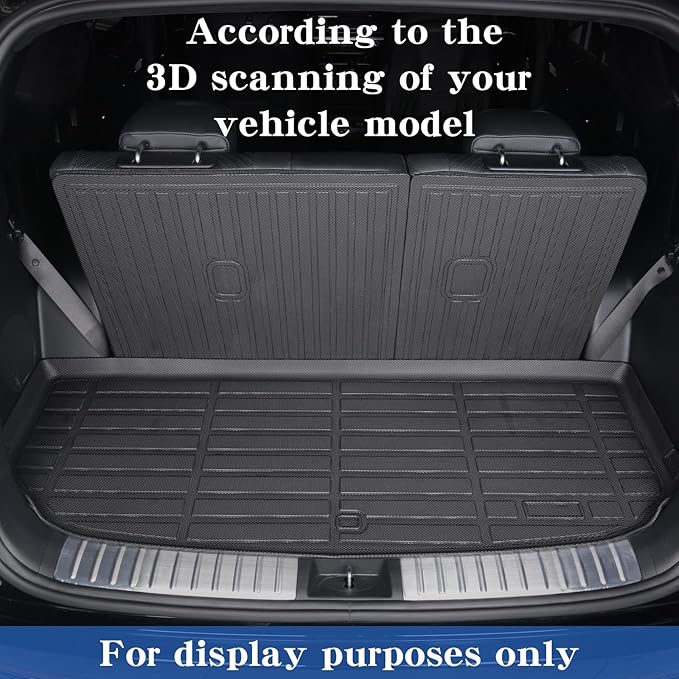 Hutisya-Floor Mats & Cargo Liner Set Fit for Buick Enclave 2018-2024 All Weather Protection Anti-Slip & Durable TPE Full Set Liners Automotive Accessories-Black