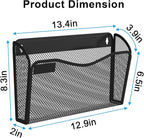 Wall File Organizer, Mesh Hanging File Organizer, Home Office Organization and Storage, 6 Single Pockets Document Magazine Rack