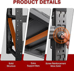 9000LBS Metal Steel Storage Shelves - 75" W Black 4 Tier Heavy Duty Rack Commercial Industrial Shelving with Adjustable Shelf for Basement Garage Warehouse - 75" W x 24" D x 70" H