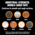 Gorilla Heavy Duty Double Sided Mounting Tape, Black Tape, 1" x 120" (Pack of 4) - Weatherproof for Indoor or Outdoor