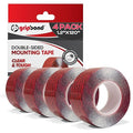GripBond Clear Double Sided Tape, 4 Rolls (10 Ft), 1.2”x120” – Clear Mounting Tape for Hanging Picture, Poster, Carpet, Photo Decorations - Nano Adhesive for Home, Office, Indoor & Outdoor Use