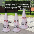 BESEA No Parking Cone 6 Pack, 28" No Parking Sign Cone with Weighted Base, White 4-Sided “ NO Parking” Warning Cone for Driveways Business Parking Lots Garages Indoor/Outdoor