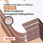 AVIDITI 8x8x6 Shipping Boxes Small (50-Pack) Heavy Duty Corrugated Cardboard Boxes for Packing, Mailing, Packaging, Moving, & Storage, Moving Supplies for Home & Office