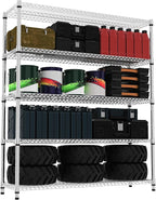 5 Tiers Shelf 3300 lbs Steel Storage Shelving Utility Shelving Unit Steel Organizer Wire Rack for Home,Kitchen,Office,Garage Chrome 17.7" D x 47.2" W x 70.3" H