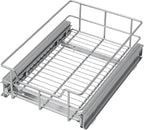 Pull Out Cabinet Organizer 11" W X 22" D, Slide Out Drawers For kitchen organizers and storage, Pull Out Drawers For Cabinets Capacity Heavy Duty Caddy, Cabinet Shelves Chrome-Plated, Bathroom Pantry