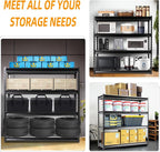 The Atlas 72" W Metal Garage Shelving Unit Load 12000 Lbs, 4 Tier Heavy Duty Storage Rack, Adjustable Industrial Shelves for Warehouse Shop Basement, 72" W x 24" D x 72" H, Black