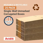 AVIDITI 15 x 10 x 14 Corrugated Cardboard Boxes, Medium 15"L x 10"W x 14"H, Pack of 25 | Shipping, Packaging, Moving, Storage Box for Home or Business, Strong Wholesale Bulk Boxes