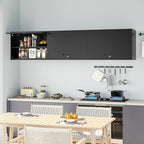 Metal Wall Cabinet with Locking Door and Shelf, Hanging Garage Cabinets with Up-Flip Doors for Garage, Warehouse, Home, Office, Assembly Required (Black, One Cabinet)