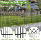 5 Panels No Dig Decorative Garden Fence Panel – 28" H X 9.8' L Rustproof Metal Dog Fence Outdoor for Yard, Animal Barrier Fence for Pet, Garden Border, Patio, Flower Beds| Temporary Fencing