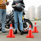 Traffic Safety Cones 18 Inch 8 Pack - Orange Road Parking Cones with Reflective Collars, Heavy Duty PVC Construction Cone Structurally Stable for Road Parking, Traffic Control, Driveway