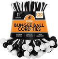 Xpose Safety Bungee Ball Cords 11" 100 Pack Heavy Duty Assorted Colors Black and White Stretch Rope with Ball Ties for Canopies, Tarps, Walls, Cable Organization