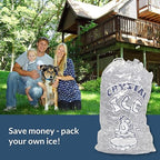 Pinnacle Mercantile 20 lb. Drawstring Ice Bags (250-Count) Heavy-Duty, Puncture-Resistant EVA | Cotton Pull Closure | Disposable, Recyclable | Portable Storage and Freezer Keeper