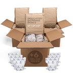 Insulated Thermal Shipping Boxes 12"x12"x12" with 2 Gel Ice Packs, Pack of 3 - USA-Made Cold Food Shipping Box with Absorb Condensation Thermal-Paper Liner - Frozen Food Shipping Kit by IDL Packaging