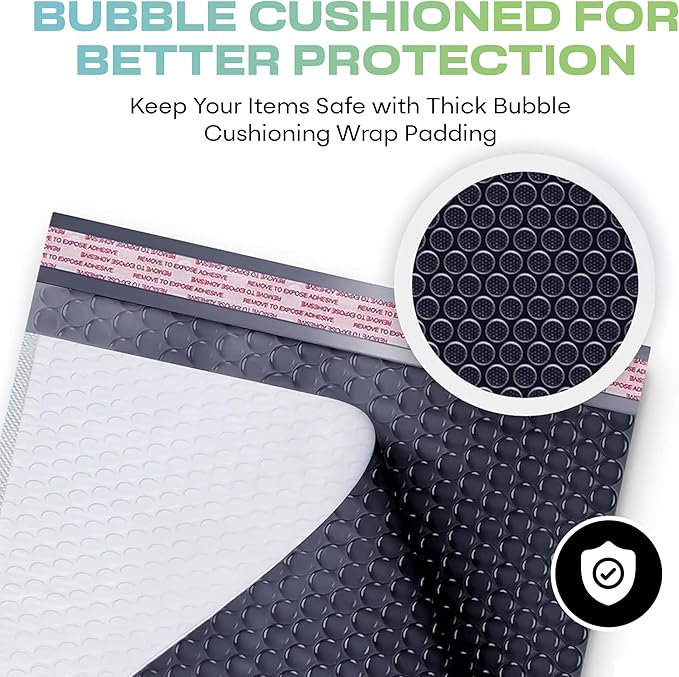 White Poly Bubble Mailers 8.5x14.5 inch #3 | Self Seal Padded Envelopes | Cushioned Bubble Mailer | Usable Size 8.5x13.5 | WaterProof | Lightweight mailing Shipping Bags | 200 Pack Bulk | Made in USA