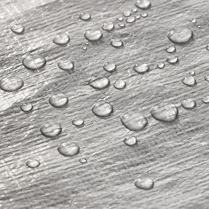 WHITEDUCK Super Heavy Duty Poly Tarp Cover 16 Mil & 10 Mil with Grommets and Reinforced Edges (Brown, White & Silver Black) (Silver Black- 10 Mil, 12' x 16')