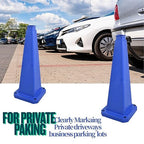 BESEA 3 Pack 28" Bright Blue Traffic Safety Cones with Weighted Base, High-Visibility Parking Cones for Driveways, Business Parking Lots, Garages, Indoor/Outdoor Use