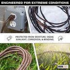 Iron Forge Cable Outdoor Brown Extension Cord 10 ft - 16 Gauge 13 Amp Heavy Duty Brown Outdoor Extension Cords 3 Prong - 16/3 SJTW - Great for Outdoor