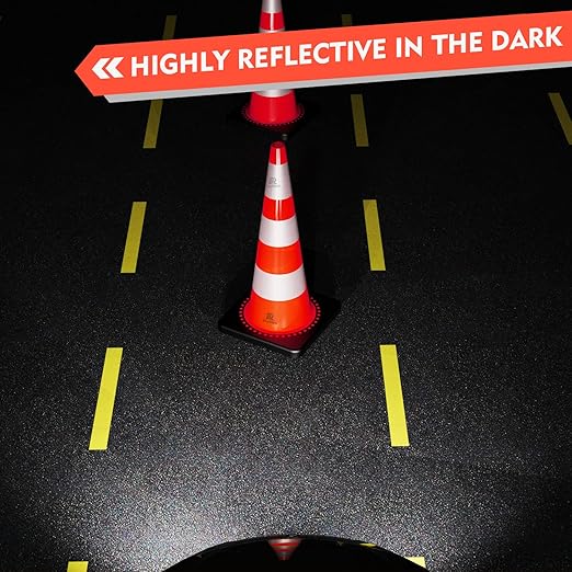 RoadHero 12 Pack Traffic Safety Cones 36 Inch, PVC Cone with Black Weighted Base, Orange Cones with Reflective Collars for Parking Lot, Road Safety, Construction Events
