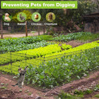 10 Panels No Dig Garden Fence Animal Barrier, 44in(H) × 23.6ft(L) Decorative Metal Outdoor Dog Fence, Rustproof Pet Fencing for Yard, Patio, Flower Bed -Temporary Fencing| Easy to Install