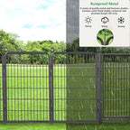 Decorative Garden Fence with Gate, 40 in(H) x 32 ft(L) Rustproof Metal Fence Panels No Dig Fence with Full Panel Gate, Dog Fence Outdoor for Yard, Animal Barrier Garden Fencing for Yard