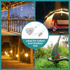 3-Outlets Indoor Outdoor Extension Cord Weatherproof with Lighted End, UL Listed, 14 Gauge 30FT White 3 Prong Heavy Duty, 14/3 SJTW 15A Power Cord