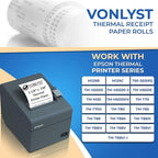 3 1/8 x 230 Thermal Paper Receipt Roll for Epson Printer (Pack 12 rolls)