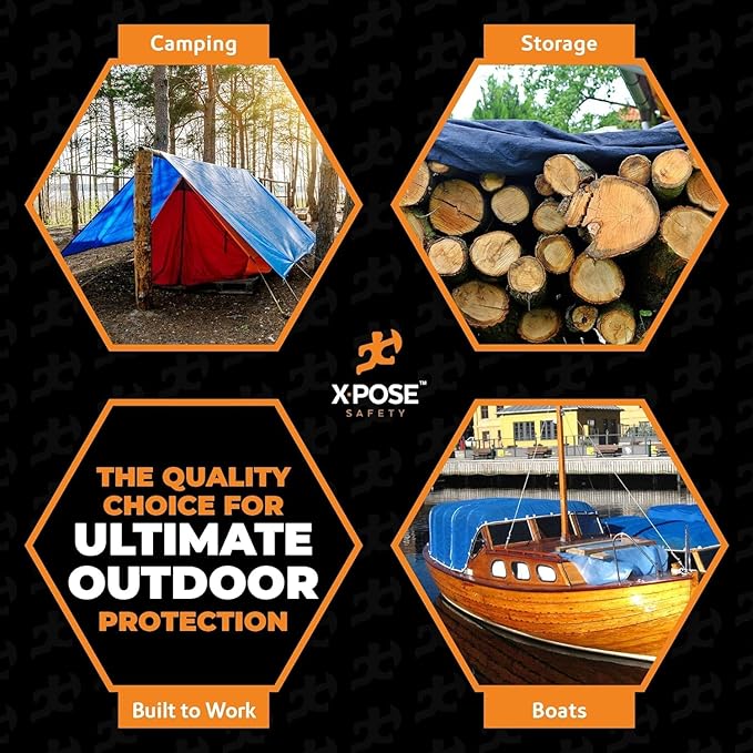 Better Blue Poly Tarp 40' x 50' - Bulk Half Pallet (21 Pack) Multipurpose Protective Cover - Lightweight, Durable, Waterproof, Weather Proof - 5 Mil Thick Polyethylene - by Xpose Safety