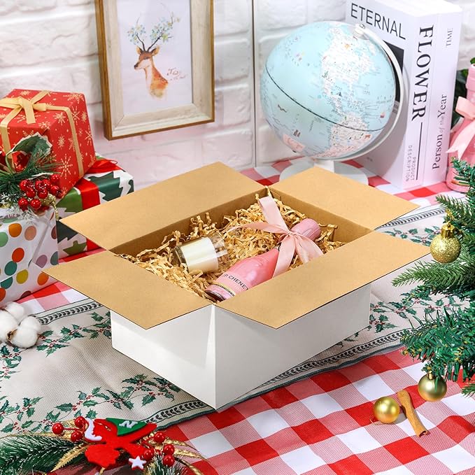 Famagic Small Shipping Boxes 8x6x6 Inch 10 Pack White Box Corrugated Cardboard Boxes for Packaging Small Business, Mailing Boxes for Shipping