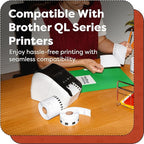 Aegis Adhesives - Compatible Label Replacement for Brother DK-1209 (1.1" X 2.4”) Address & Barcode, Use with QL Label Printers - 12 Rolls + 1 Frame