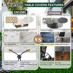 Heavy Duty Patio Furniture Covers Waterproof, 600D Outdoor Furniture Cover Waterproof for Sectional Sofa Couch, Outdoor Dining Table and Chair Set Covers 84''L x 44''W x 28''H, Beige Brown