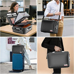 Tamfile Fireproof Document Box, Hard-Shell Case 5200°F Fireproof Water Safe File Box with Lock, 8-Layer Fireproof Safe File Organizer for Important Documents, Valuables, Laptop, Passports (Black)