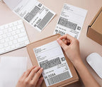 Fanfold [4 x 6 inch] x [1000 Labels] Thermal Stack Direct White Strong Adhesive Perforated Postage Shipping Printer Compatible with Zebra SNBC Epson Rollo (1000 Labels, Fanfold)