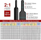 Chanzon 2:1 Black Heat Shrink Tubing - 80ft Roll, 1/2" (12mm) Diameter - Suitable for Shrink Wrapping Electrical Cords 1pcs