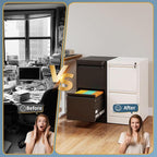 2 Drawer File Cabinet with Lock, Vertical Filing Cabinets for Home Office, Metal Storage Cabinets, Heavy Duty File Cabinet for Letter/Legal/A4/F4 Size Amssebly Required, White
