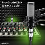 GEARit DMX to DMX Stage Lighting Cable (50 Feet, 2-Pack) DMX Male to Female (XLR Compatible) 3-Pin Balanced Shielded for DJ LED Moving Head Par Light, Mic Mixer, Recording Studio, Podcast - 50ft