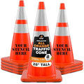 Xpose Safety 28 Inch Orange Traffic Cones Heavy Duty 10lb with 6" & 4" Collars, 8-Pack - Multipurpose PVC Plastic Safety Cone for Parking, Soccer, Caution, Kids and Construction - DOT Approved