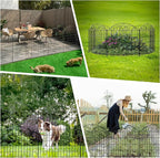 SUNLAX 10 Panels Garden Fence 24ft(L) x 40in(H) Fencing Tall for Yard Dog Pet Fence No Dig Temporary Fence Barrier for Outdoor Patio Without Gate