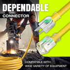 3ft Outdoor/Indoor Extension Cord 12/3 Gauge Extra Heavy Duty 3 Prong SJTW, Waterproof, Flexible Cold-Resistant Long Power Cord,15A 125V 1875W, Yellow by LifeSupplyUSA