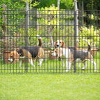 INJOPEXI Garden Fence Outdoor 6 Panels 13ft (L)×36in (H) Decorative Garden Fences with 6 Panels Rustproof Wire No Dig Metal Animal Barrier Dog Rabbit Fencing for Yard Lawn Patio - Without Fence Gate